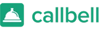 Logotipo Callbell con campana verde para servicio de mensajería y atención al cliente OLPA