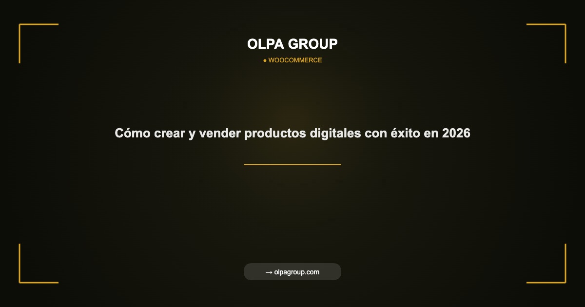 Cómo crear y vender productos digitales con éxito en 2026 - Olpa Group | woocommerce