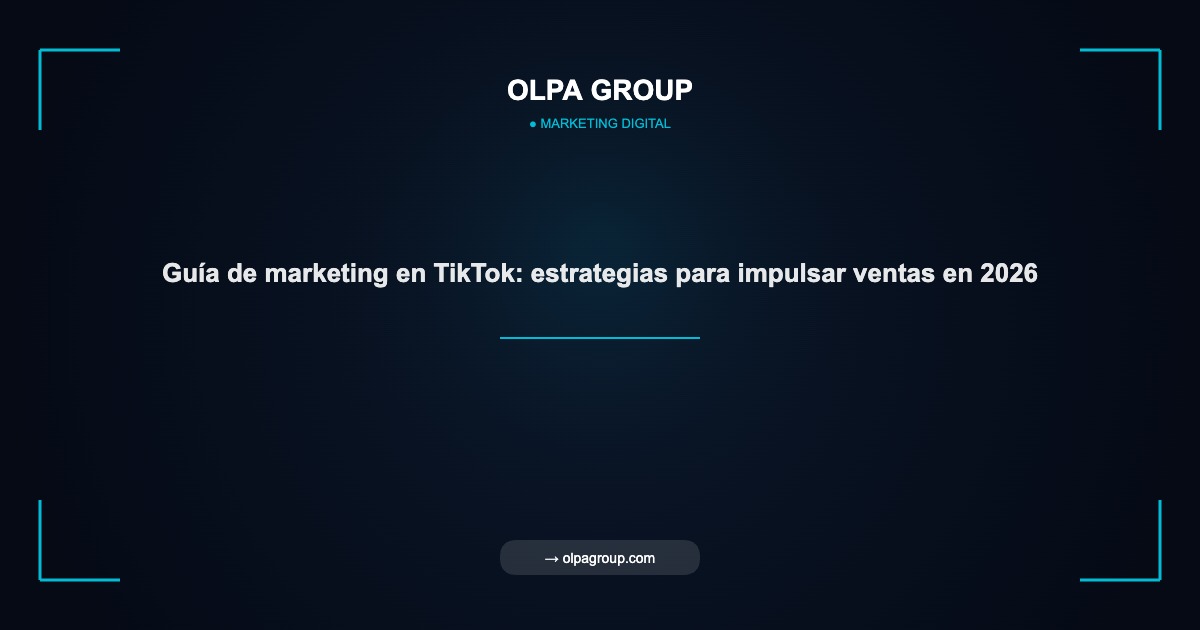 Guía de marketing en TikTok: estrategias para impulsar ventas en 2026 - Olpa Group | Marketing Digital