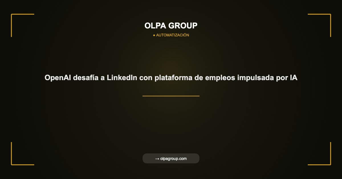 OpenAI desafía a LinkedIn con plataforma de empleos impulsada por IA - Olpa Group | Automatización