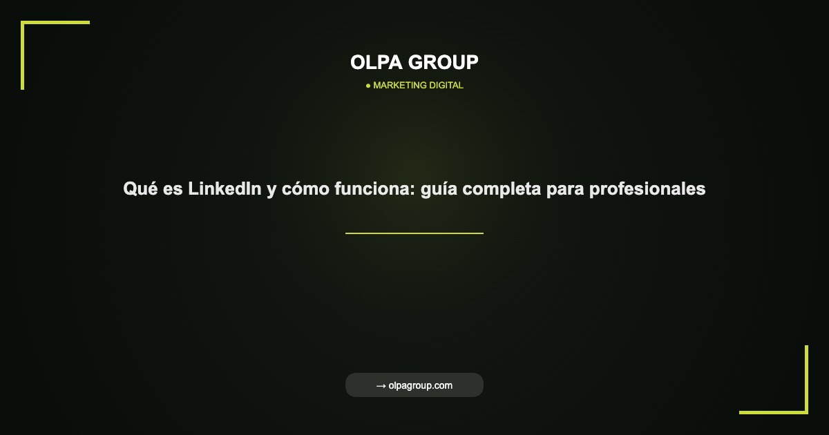 Qué es LinkedIn y cómo funciona: guía completa para profesionales - Olpa Group | Marketing Digital