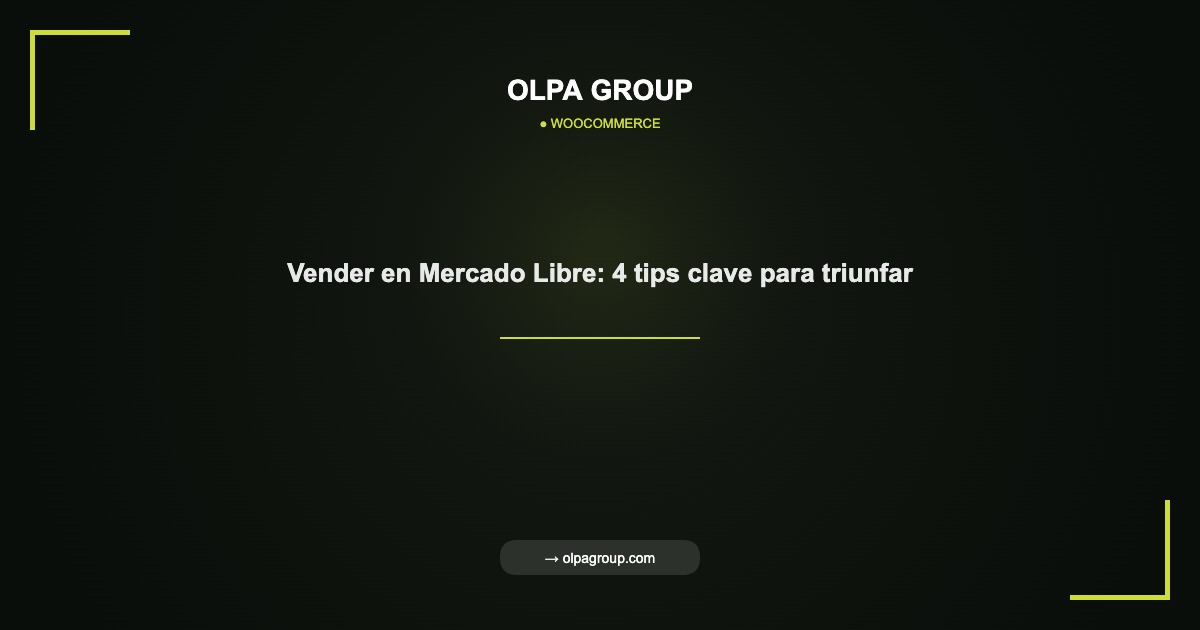 Vender en Mercado Libre: 4 tips clave para triunfar - Olpa Group | woocommerce