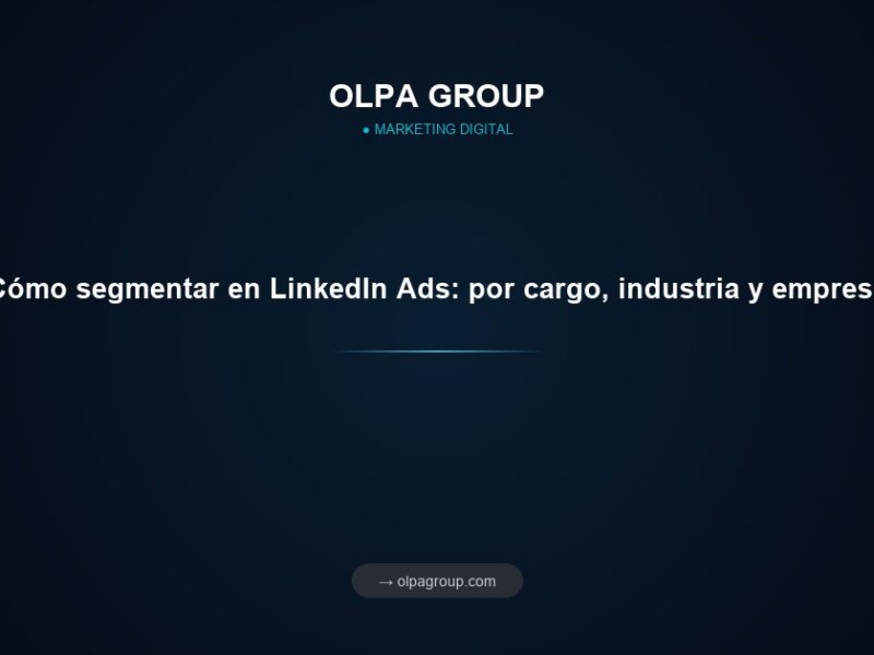Cómo segmentar en LinkedIn Ads: por cargo, industria y empresa