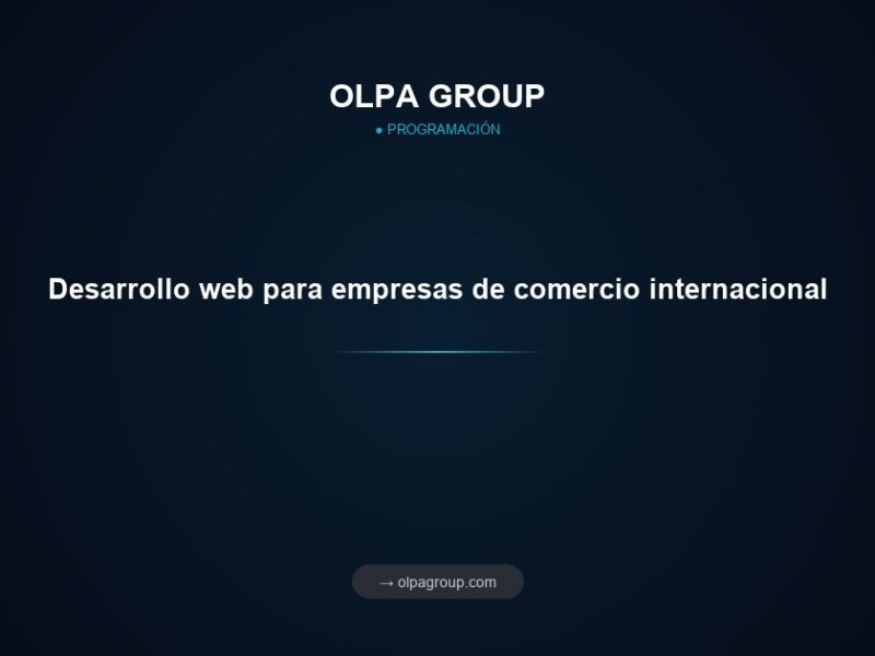 Desarrollo web para empresas de comercio internacional