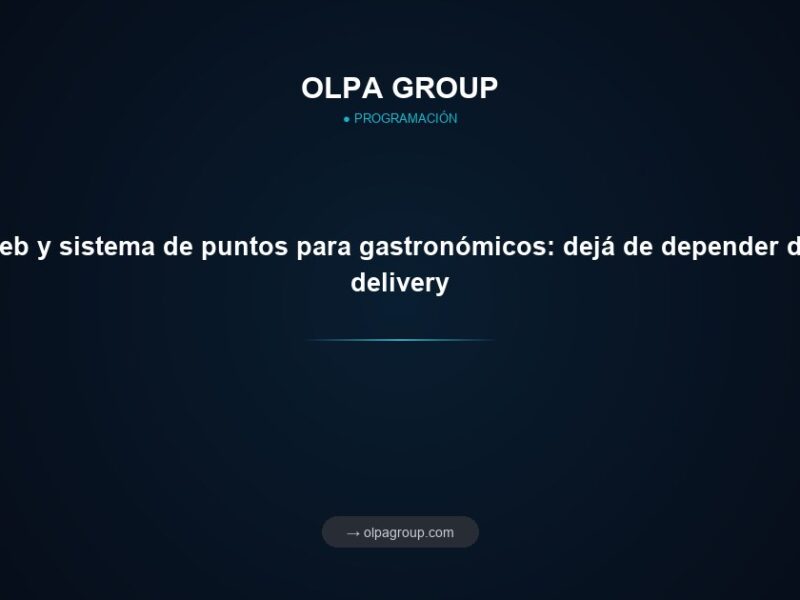 Web y sistema de puntos para gastronómicos: dejá de depender del delivery