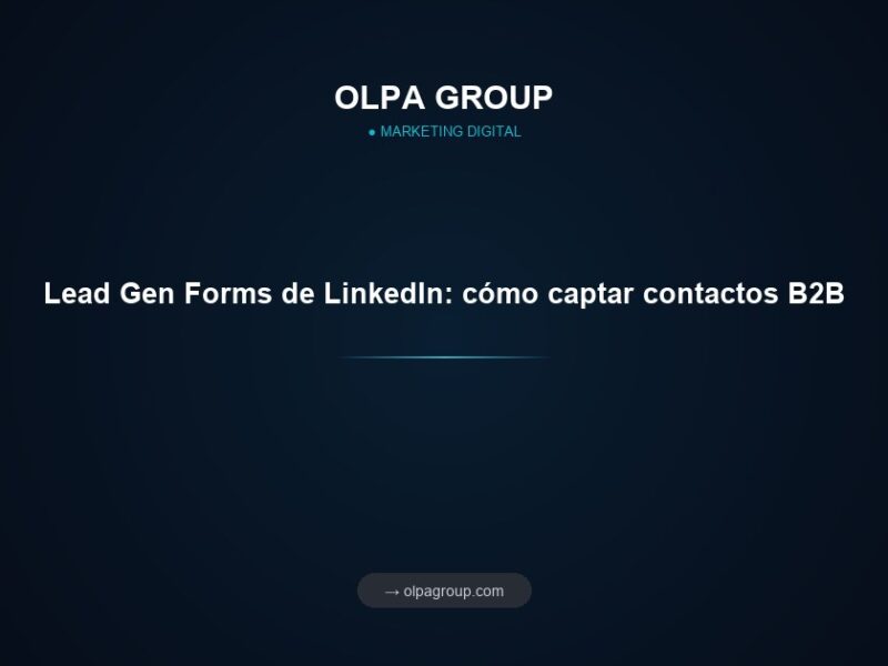 Lead Gen Forms de LinkedIn: cómo captar contactos B2B
