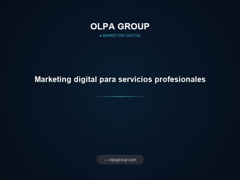 Marketing digital para servicios profesionales