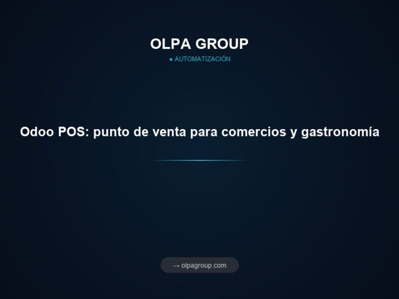 Odoo POS: punto de venta para comercios y gastronomía