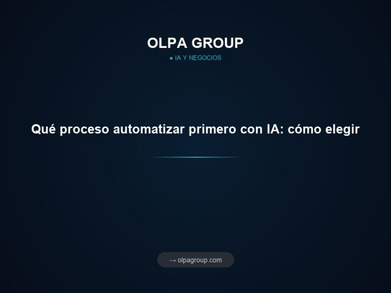 Qué proceso automatizar primero con IA: cómo elegir