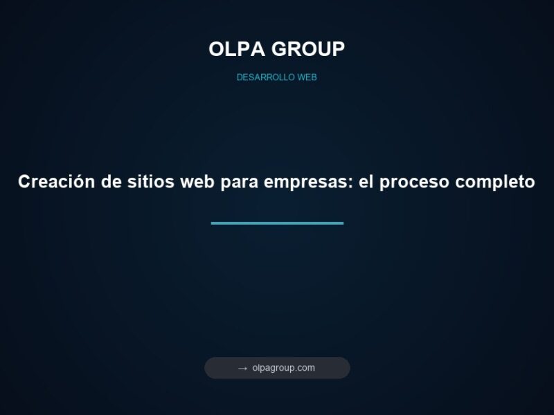 Creación de sitios web para empresas: el proceso completo