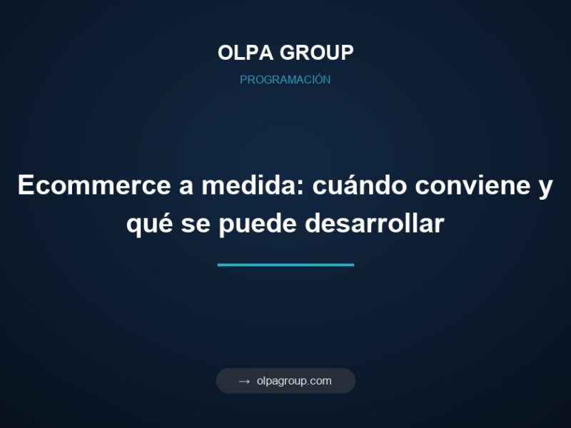 Ecommerce a medida: cuándo conviene y qué se puede desarrollar