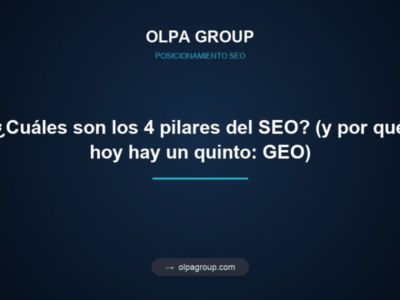 ¿Cuáles son los 4 pilares del SEO? (y por qué hoy hay un quinto: GEO)