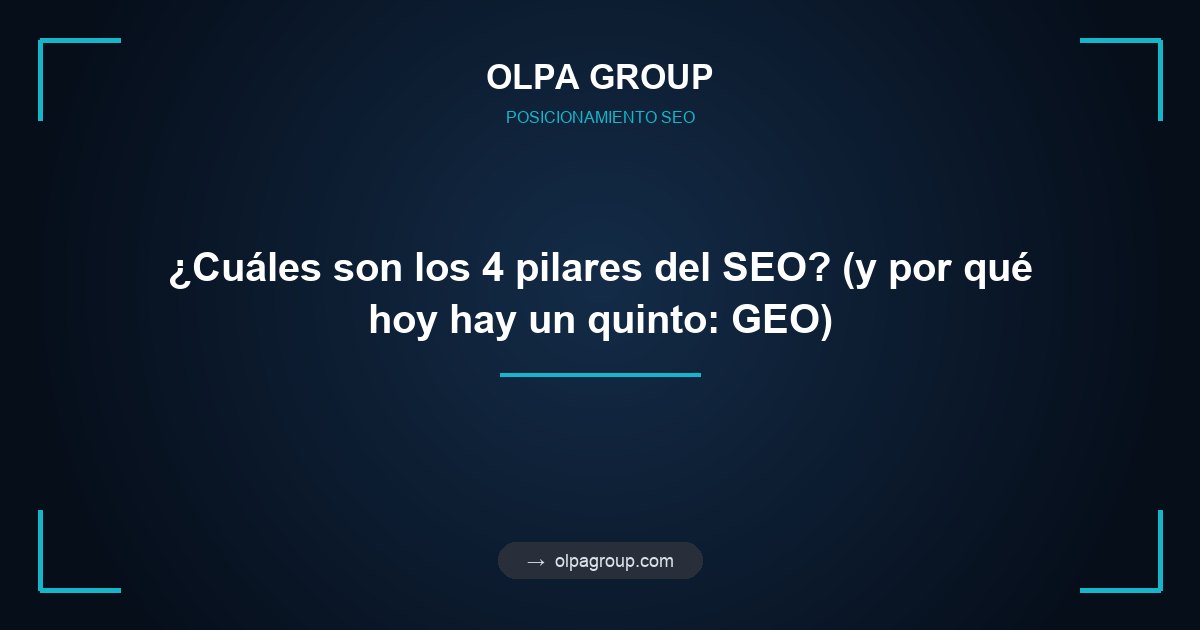 ¿Cuáles son los 4 pilares del SEO? (y por qué hoy hay un quinto: GEO)