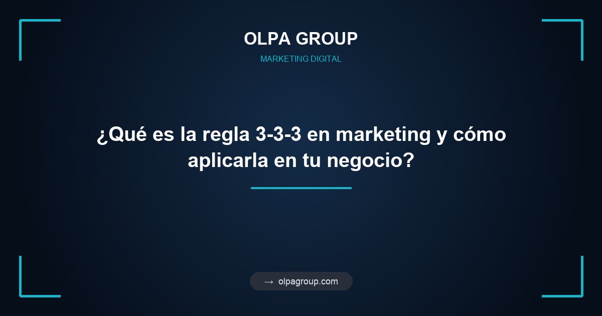 ¿Qué es la regla 3-3-3 en marketing y cómo aplicarla en tu negocio?