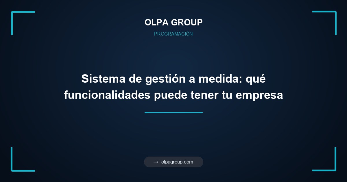 Sistema de gestión a medida: qué funcionalidades puede tener tu empresa