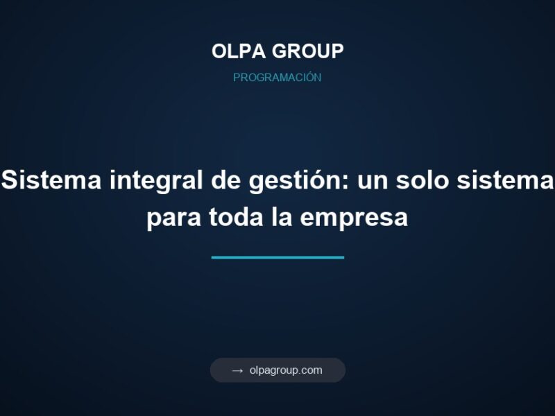 Sistema integral de gestión: un solo sistema para toda la empresa